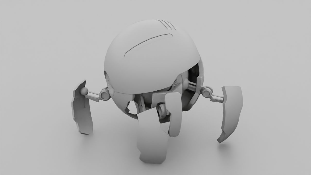 ball robot  rigged animated character 3D model_11