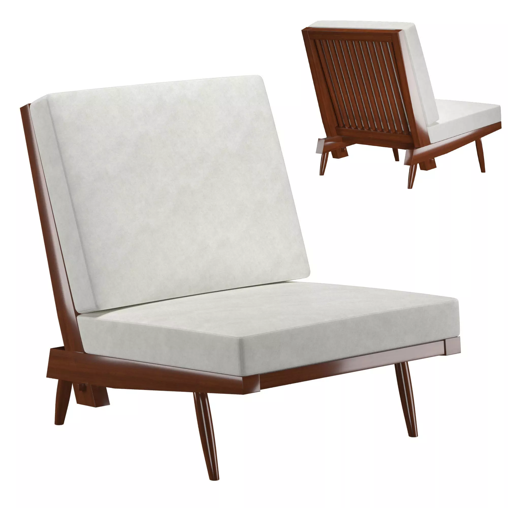 Walnut Lounge Chairs George Nakashima 3D model