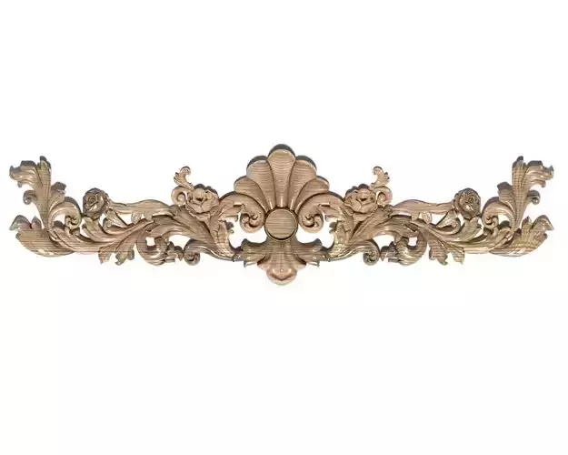 Cartouche-021 shabby chic ornate crown molding 3D model