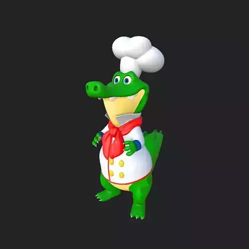 Crocodile chef cartoon