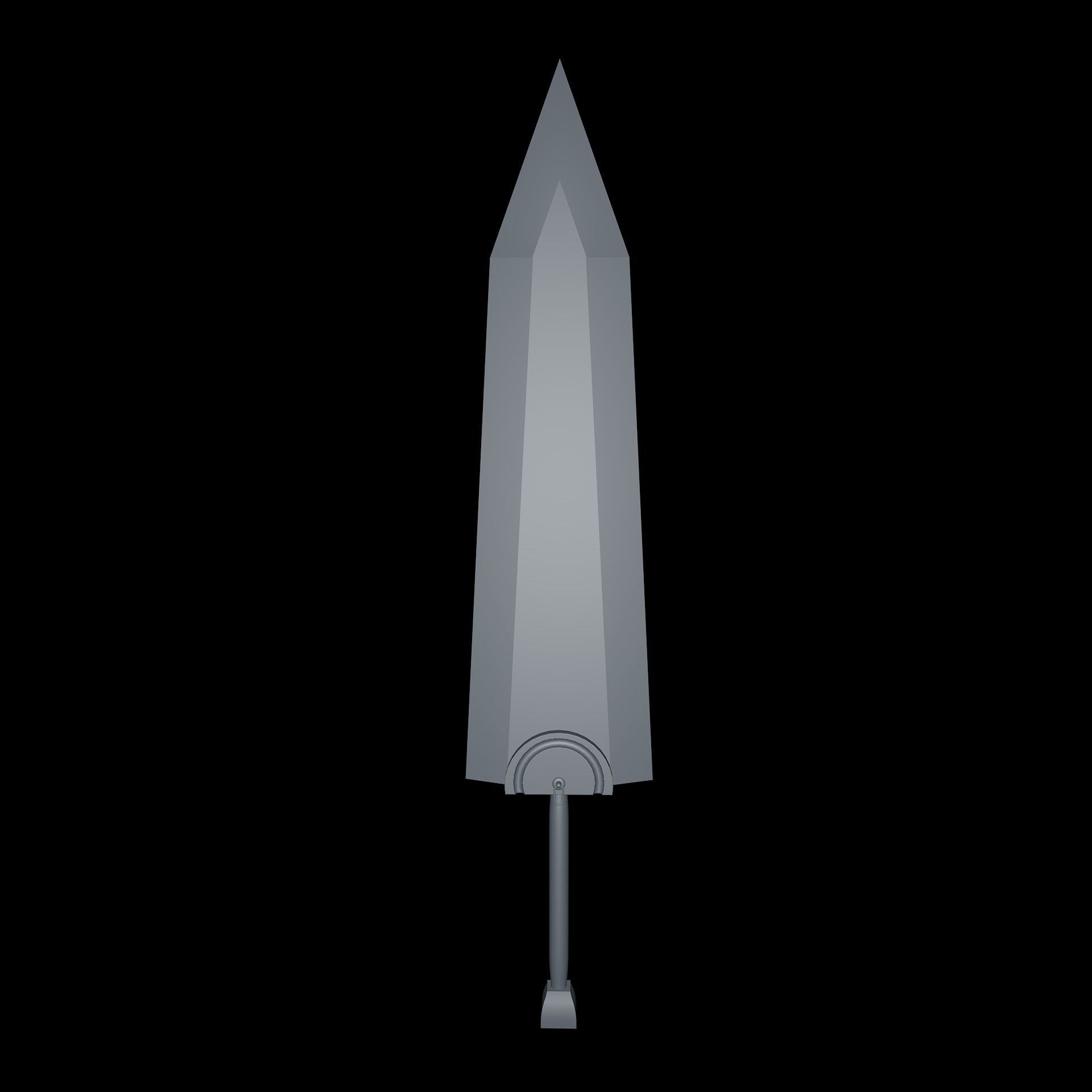 Two-handed sword Free 3D model_5