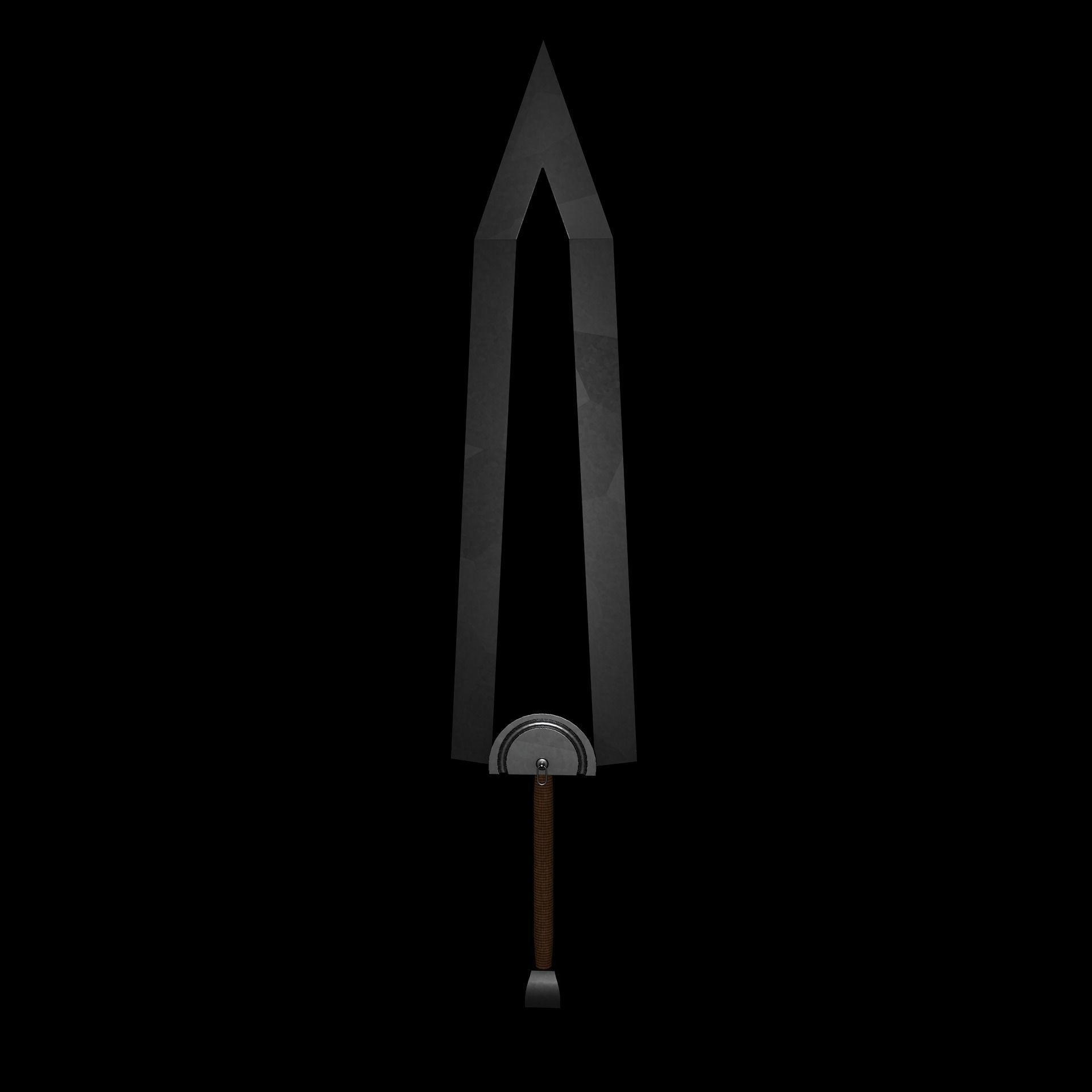 Two-handed sword Free 3D model_2