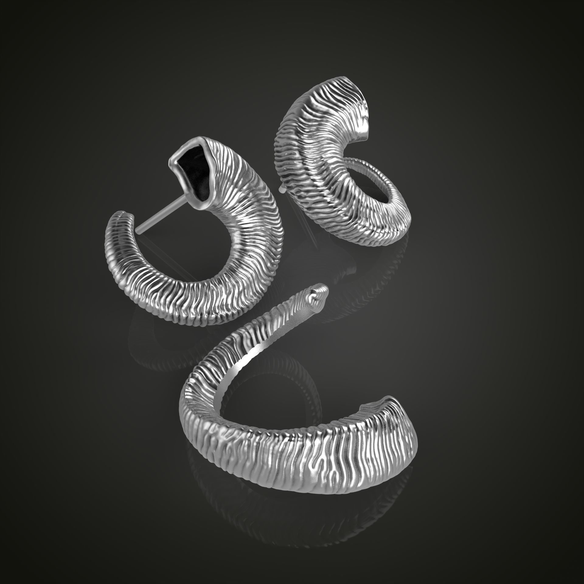 Horn jewelry collection 3D print model_9