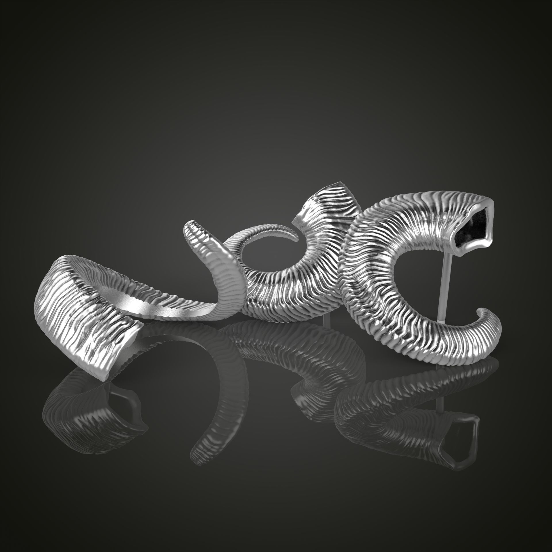 Horn jewelry collection 3D print model_2
