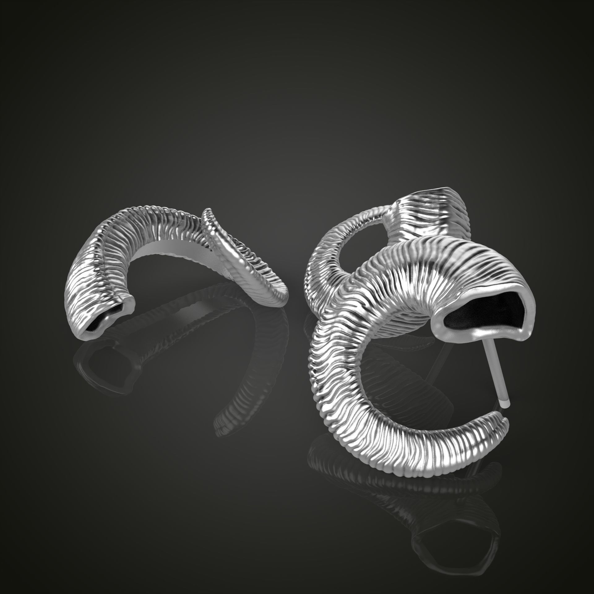 Horn jewelry collection 3D print model_4