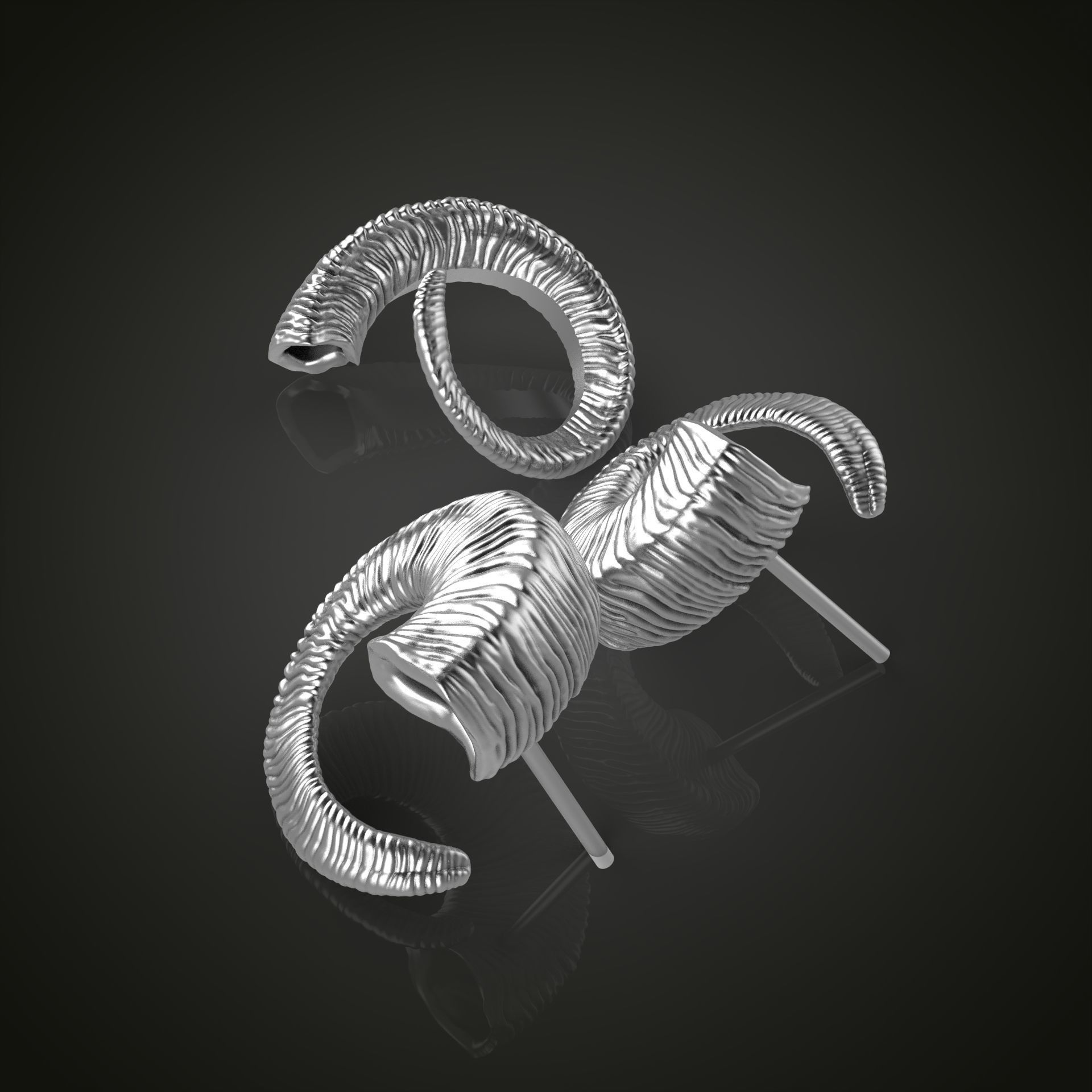 Horn jewelry collection 3D print model_6