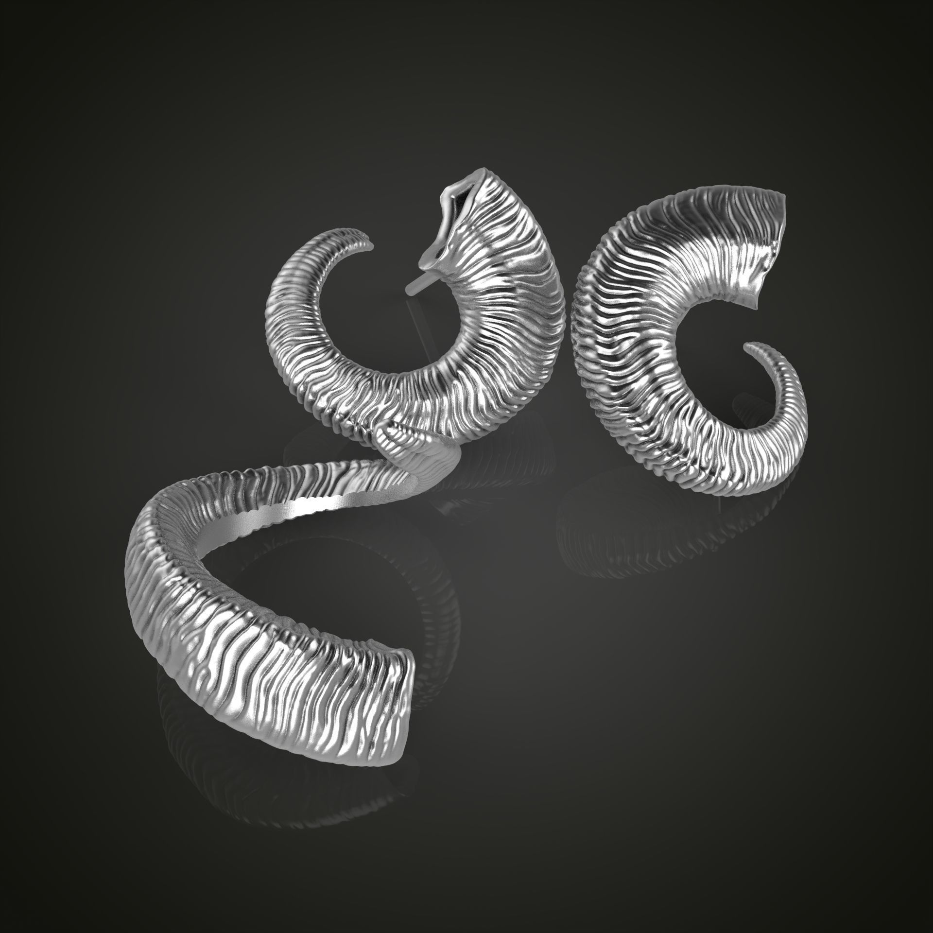 Horn jewelry collection 3D print model_1