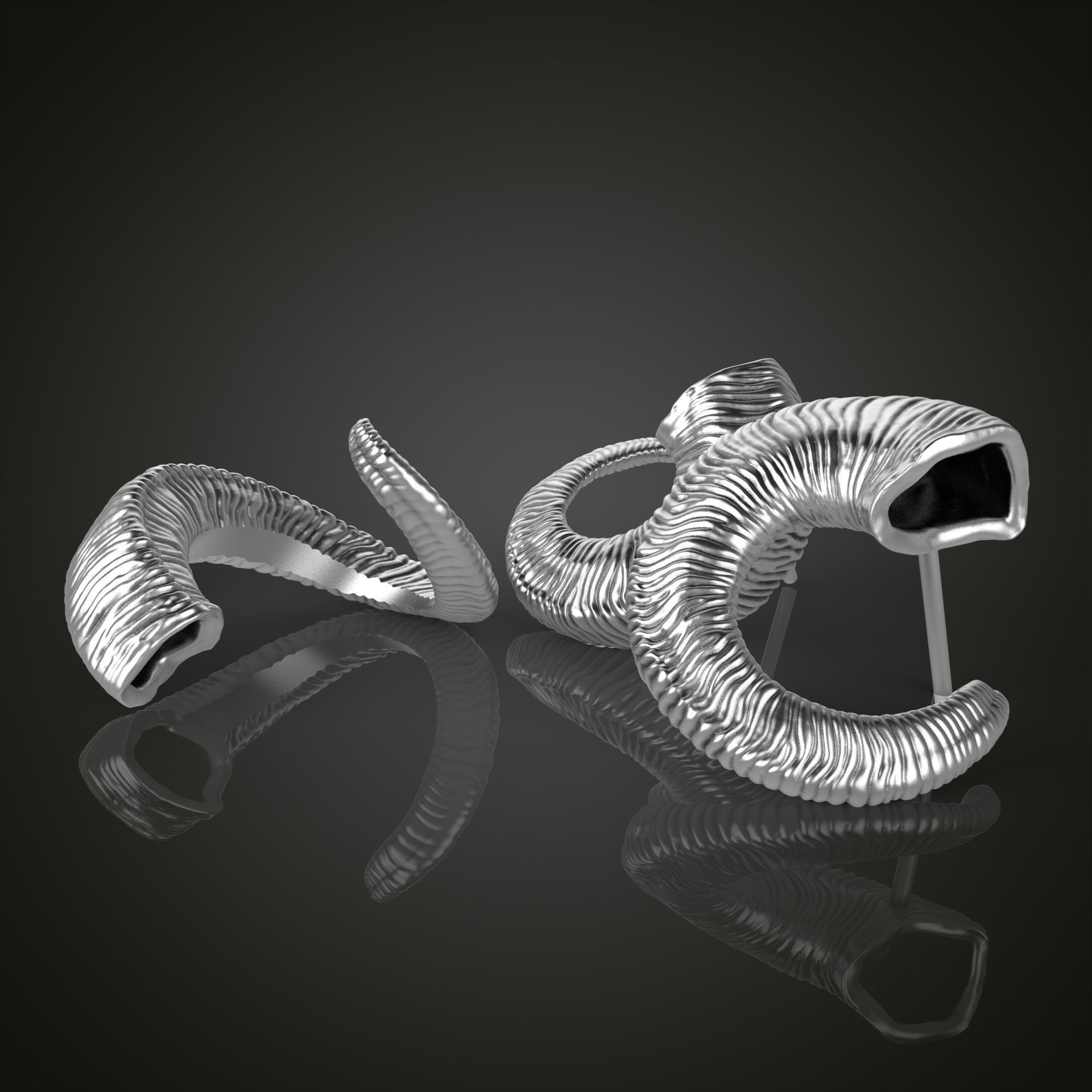 Horn jewelry collection 3D print model_3
