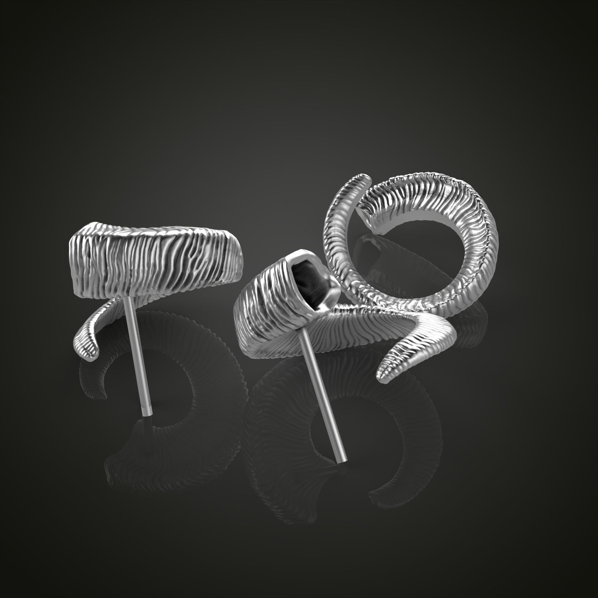 Horn jewelry collection 3D print model_7