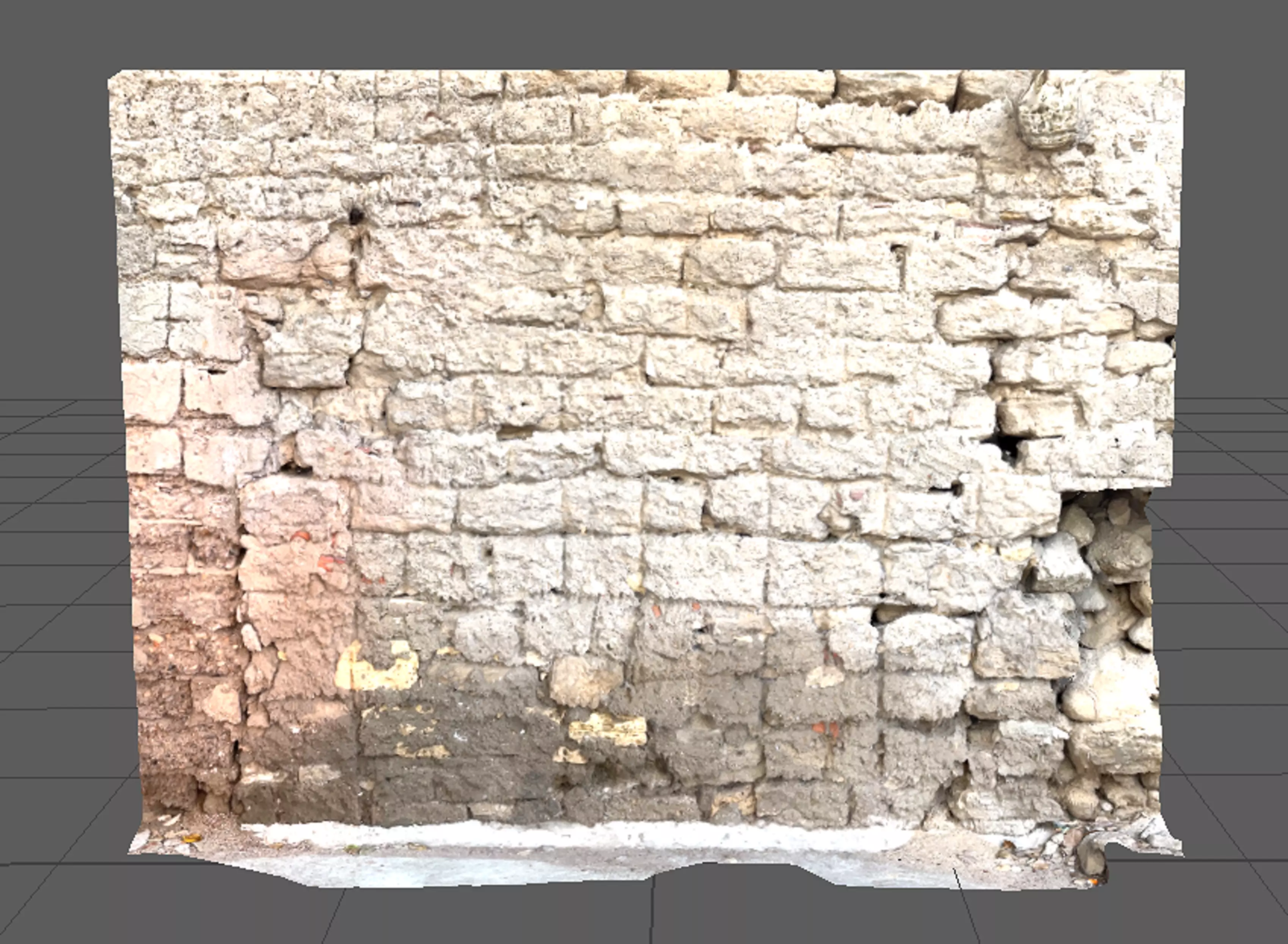 ancient broken wall of  fort 3D model_0