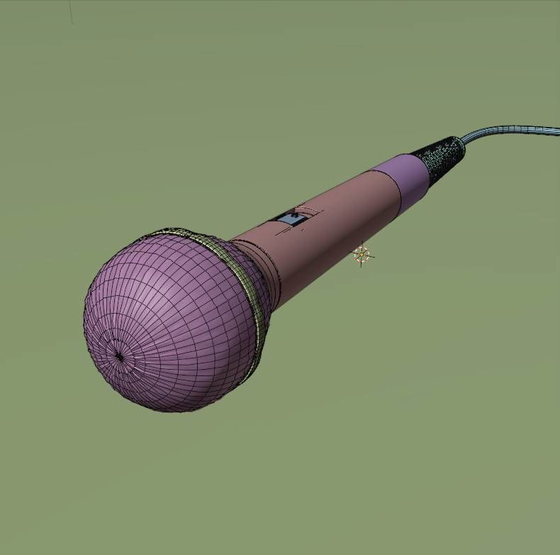 Microphone Low-poly 3D model_1