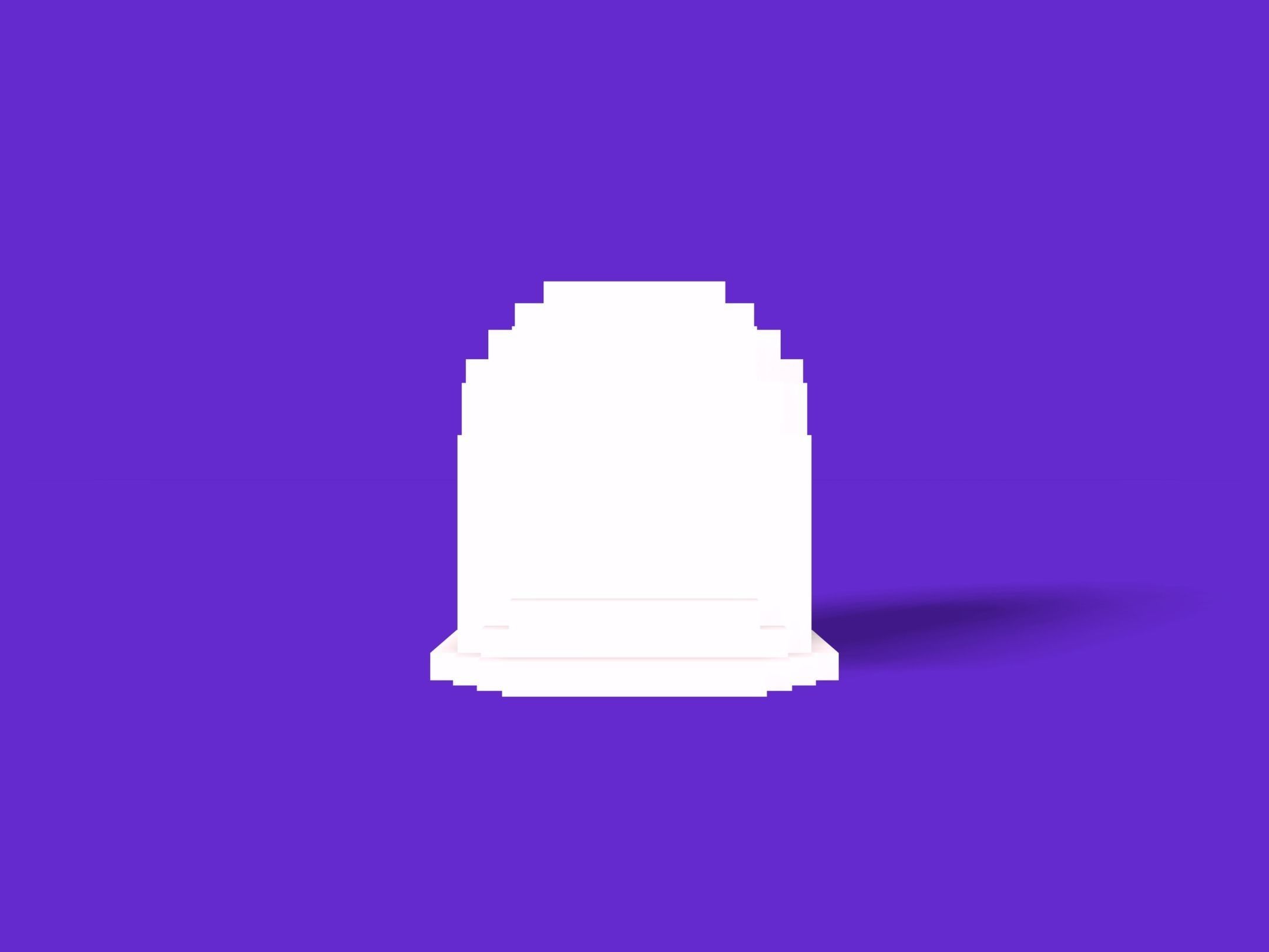 Voxel  Ghost Low-poly 3D model_2