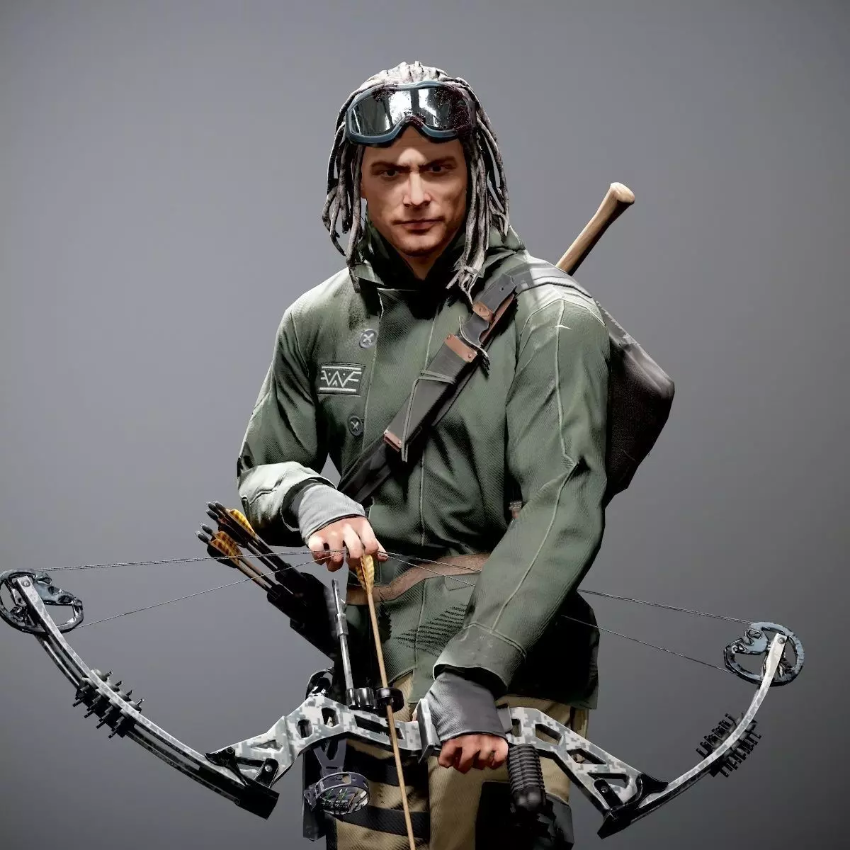 Survivor Character Low-poly 3D model_0