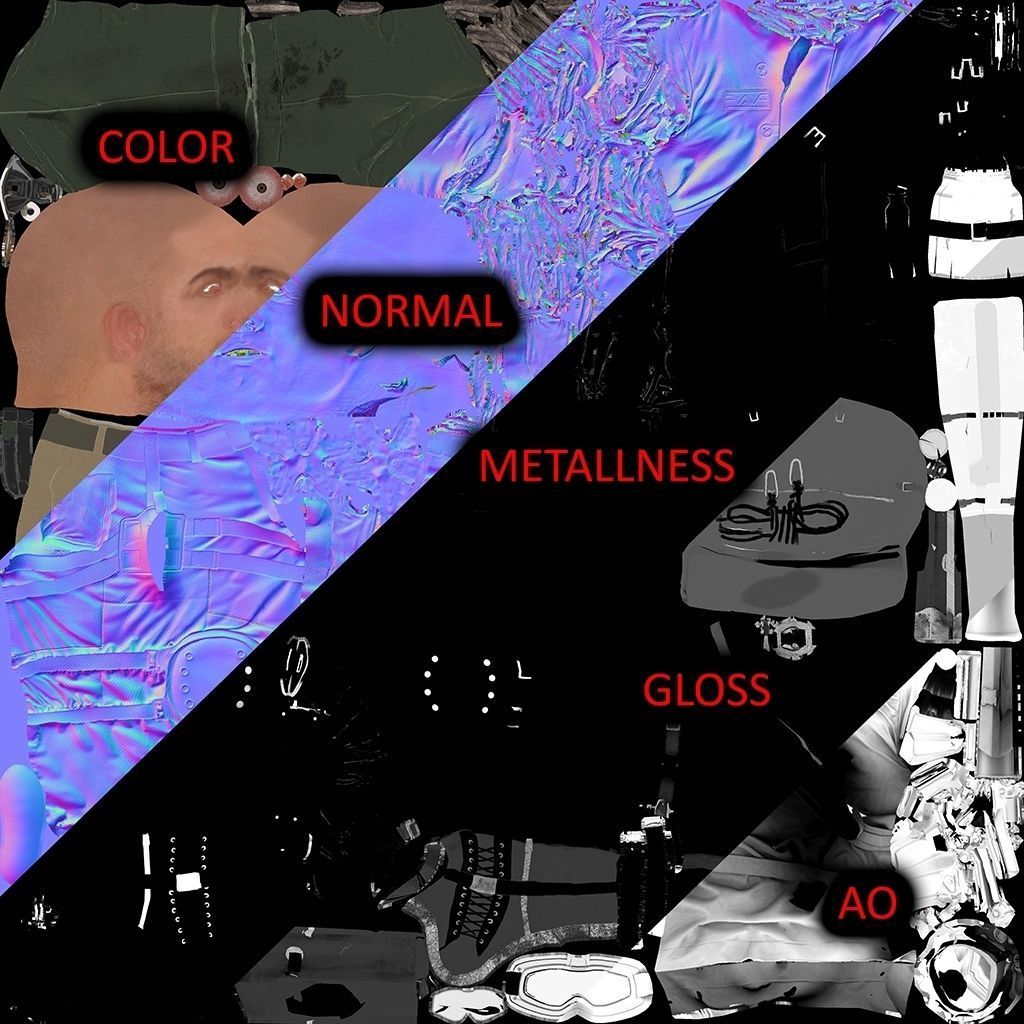 Survivor Character Low-poly 3D model_21