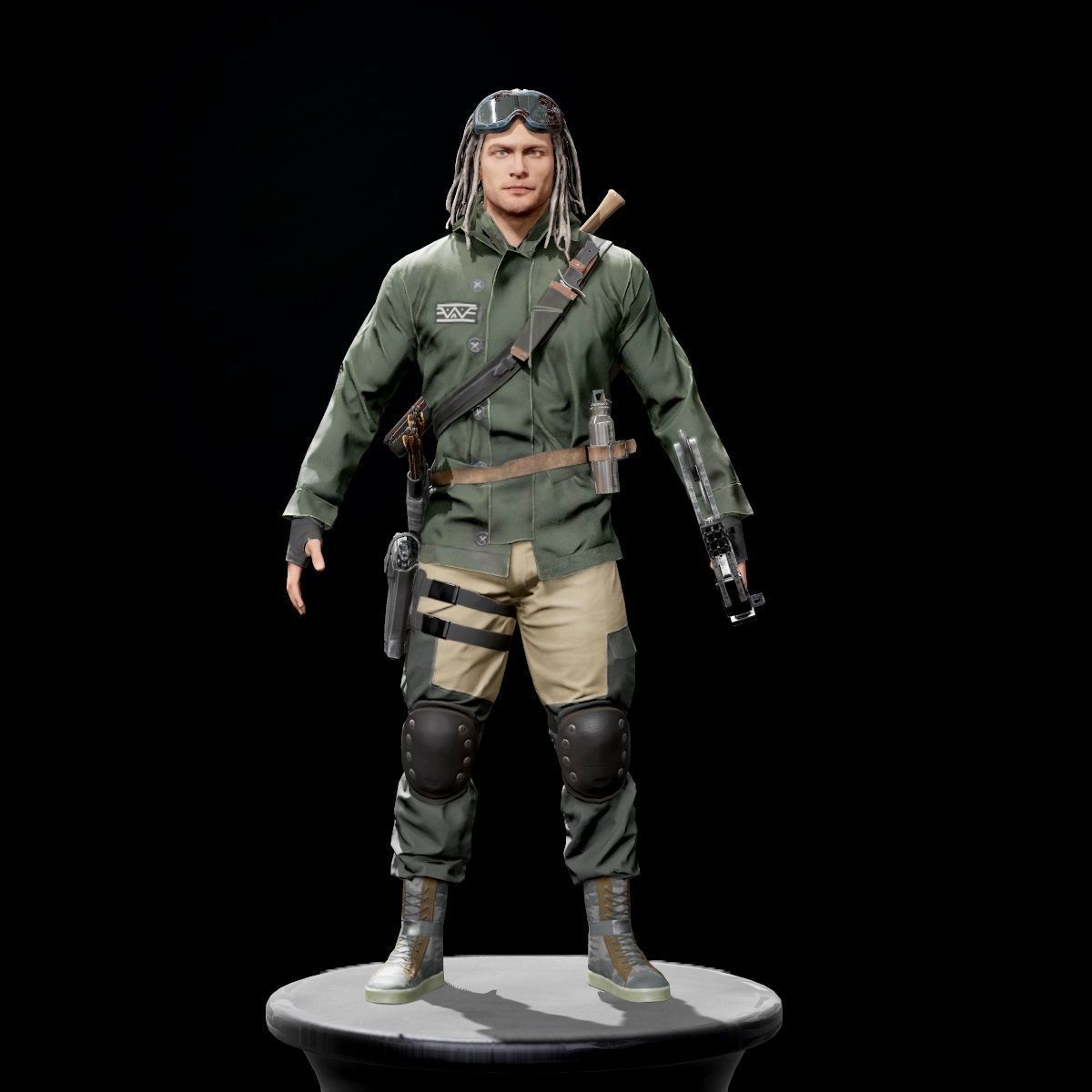 Survivor Character Low-poly 3D model_8
