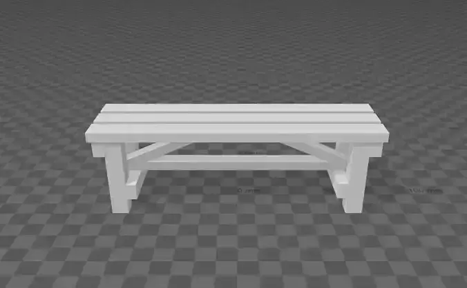 camping wooden bench h0 scale 1-87