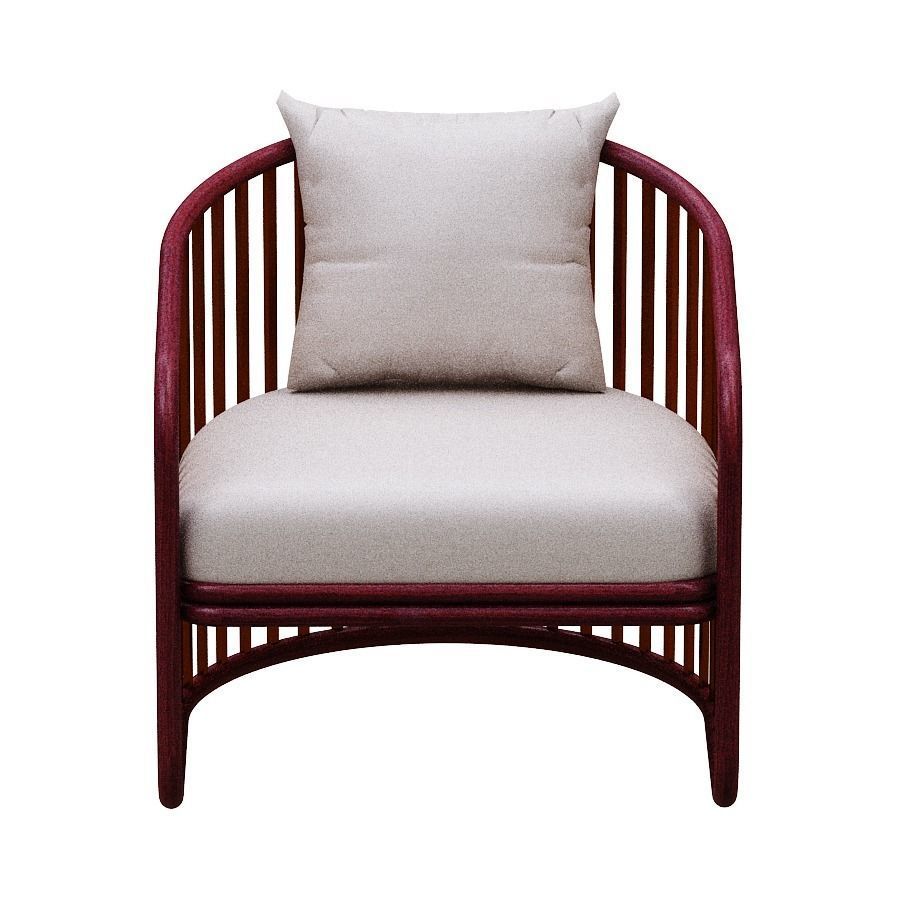 Armchairs set lounge chair made of rattan and wicker 3D model_10