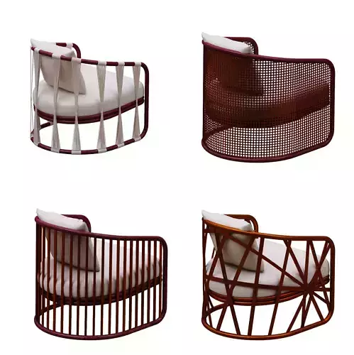 Armchairs set lounge chair made of rattan and wicker