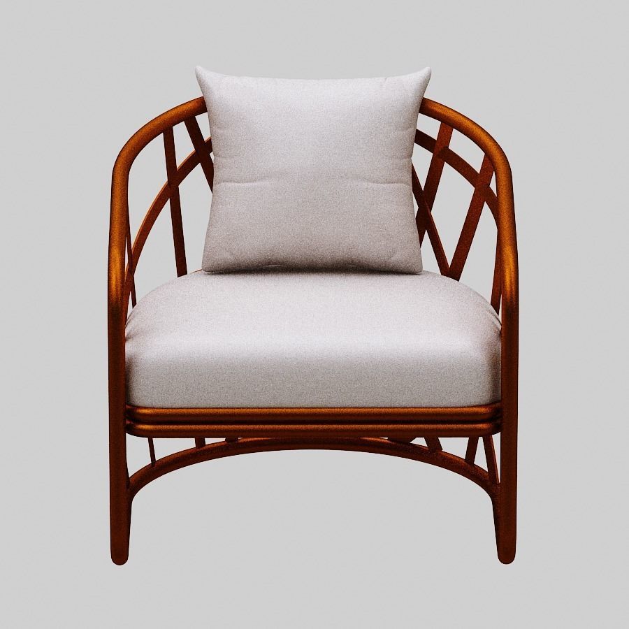 Armchairs set lounge chair made of rattan and wicker 3D model_13