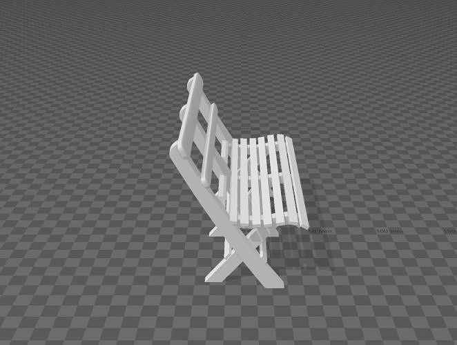 Exterior double bench scale h0 1-87 3D print model