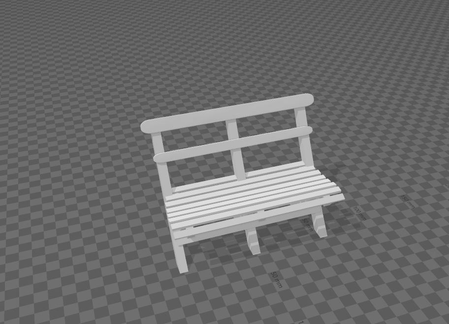 Exterior double bench scale h0 1-87 3D print model_1