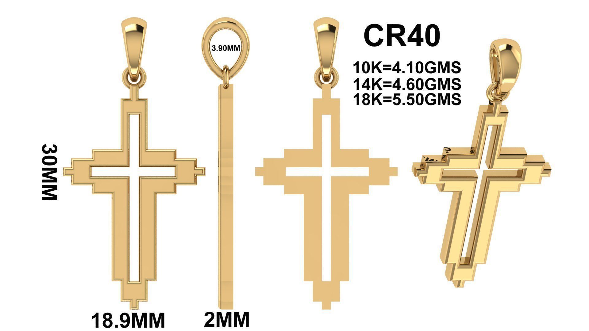 CROSS PENDANT CR40 3D print model_5