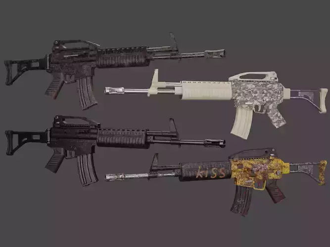 Senapan Serbu 2 low poly gun  Low-poly 3D model