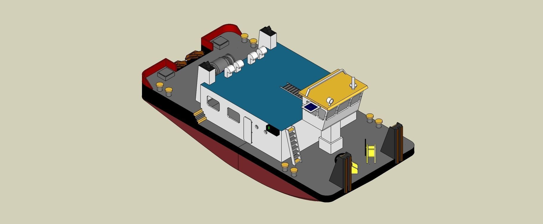 1 100 Push boat 3D printed kit 3D print model_10