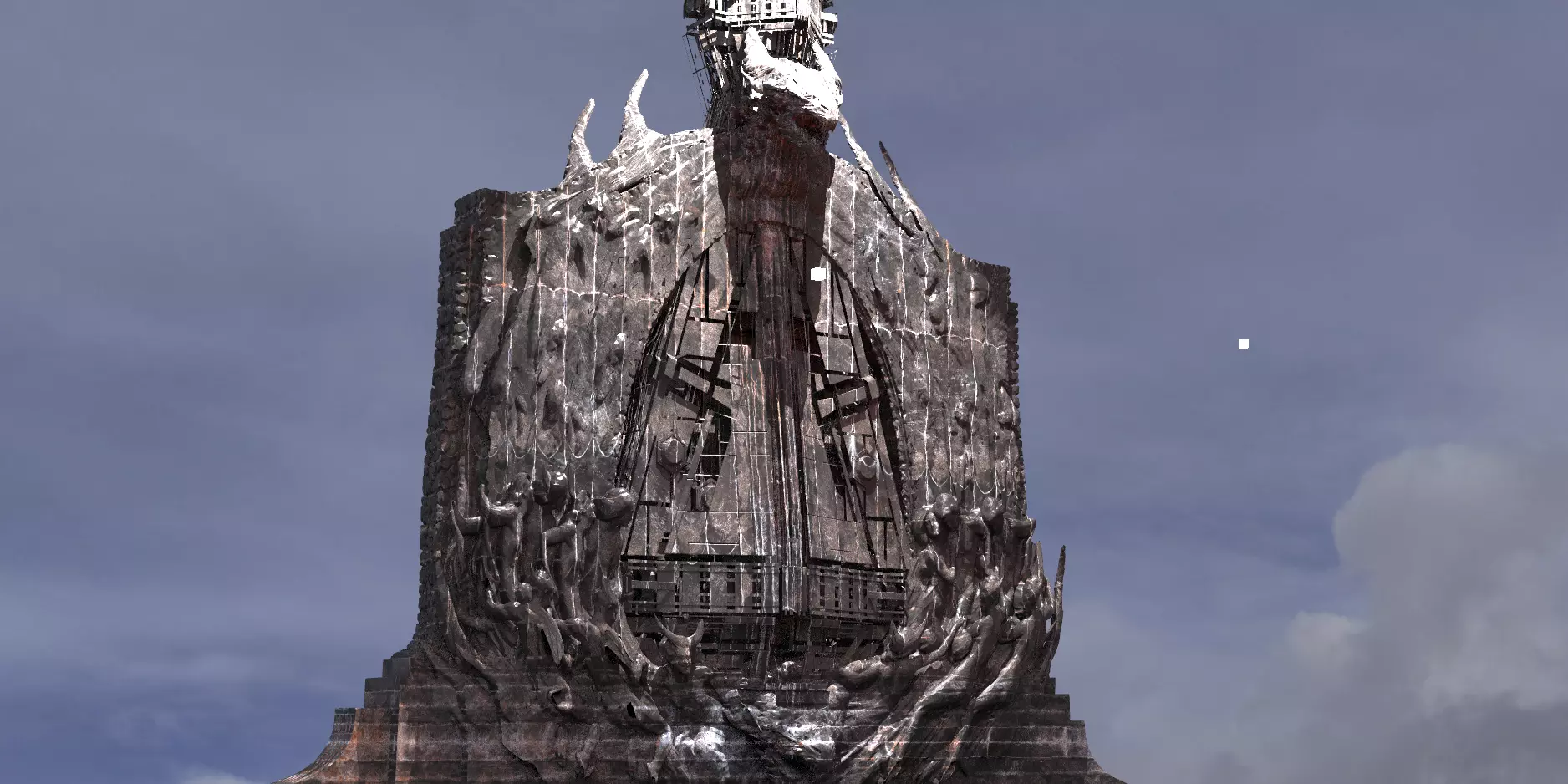 Arch Dragon Tower Gateway 5 3D model_0