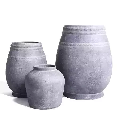 Medium Grey Rustic Farmhouse Concrete Vase