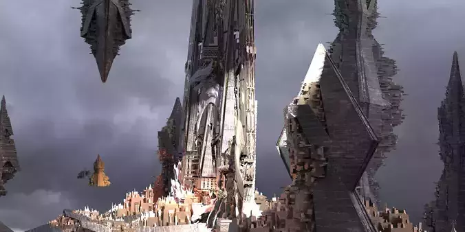 Arch Dragon Tower Gateway Kit bash 3D model