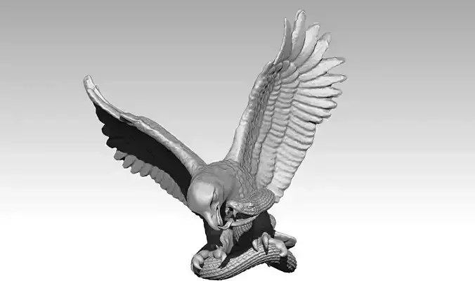 Eagle with snake statue