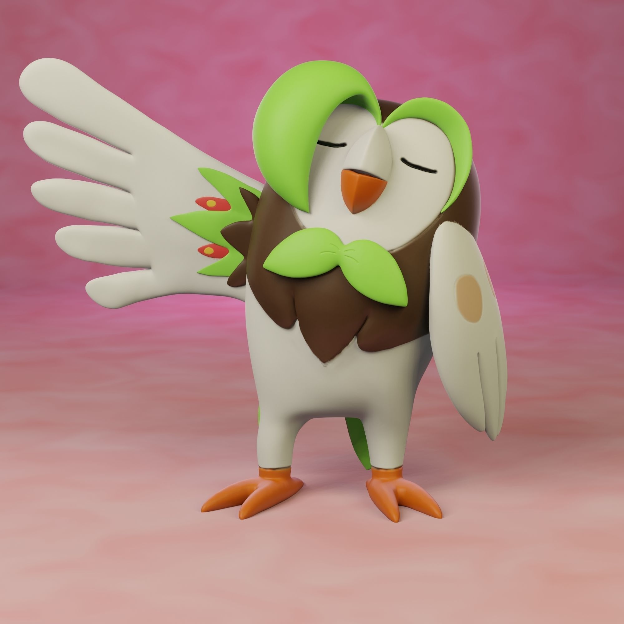 pokemon rowlet evolution pack 3D print model_6