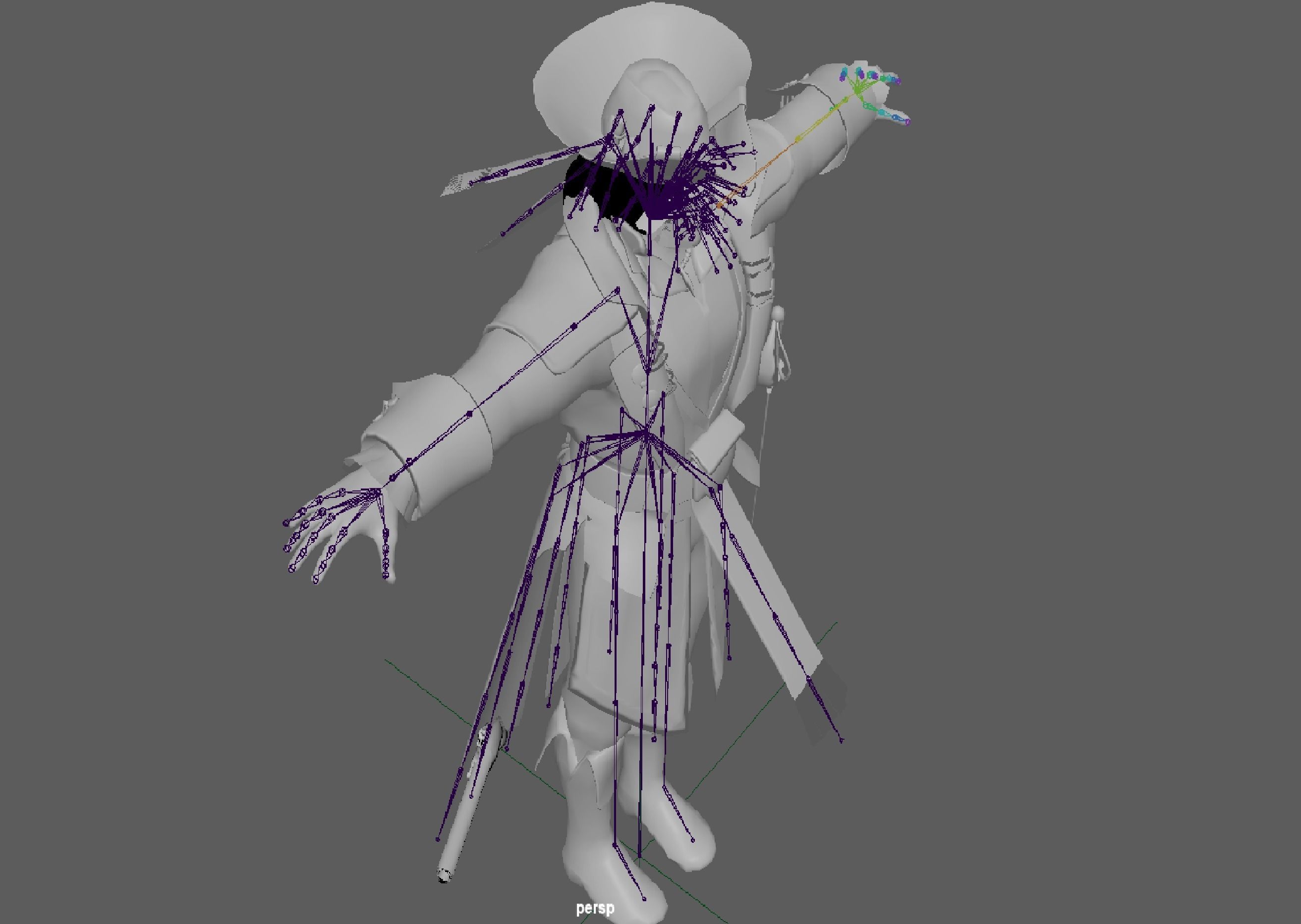 Captain Pirate Rig - with Gun and sword Low-poly 3D model_11