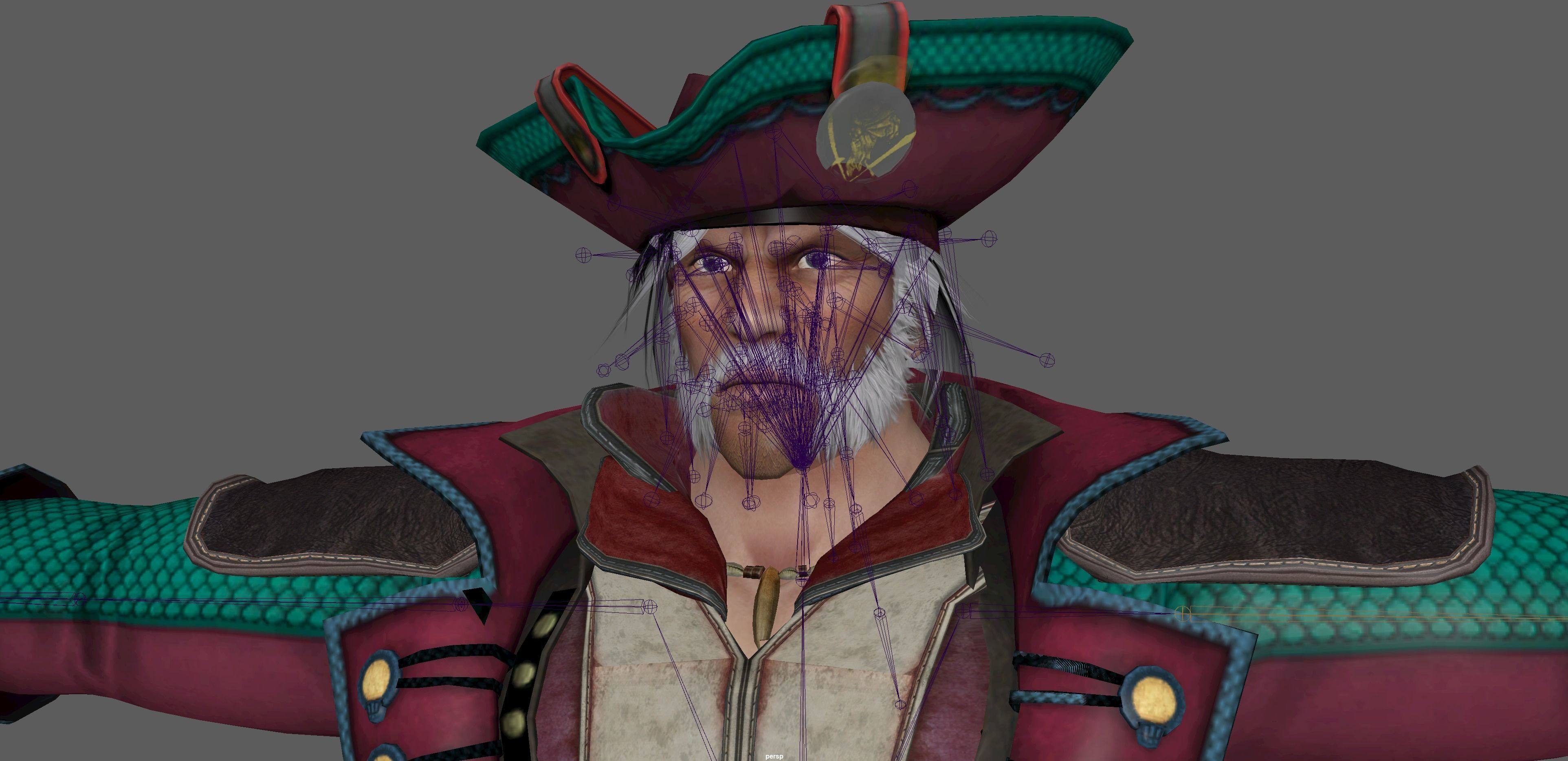 Captain Pirate Rig - with Gun and sword Low-poly 3D model_22