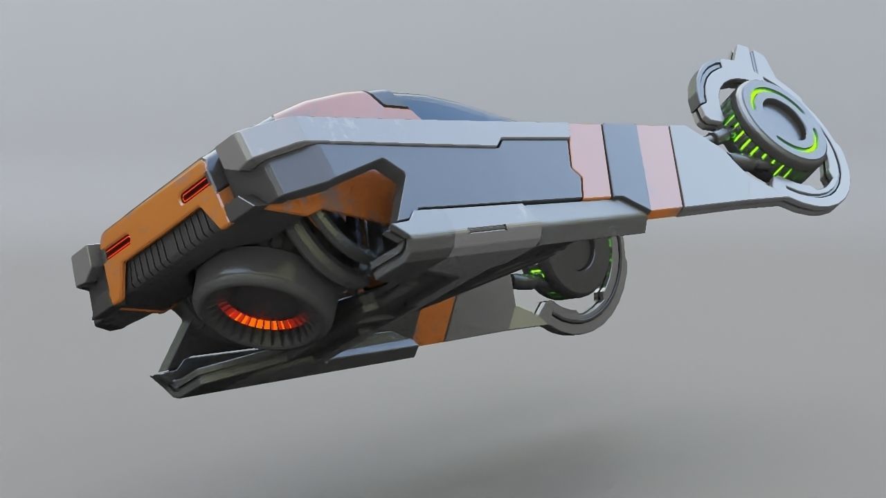 sci-fi vehicle 3D model_1