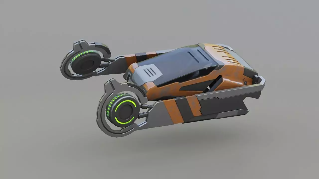 sci-fi vehicle 3D model_0