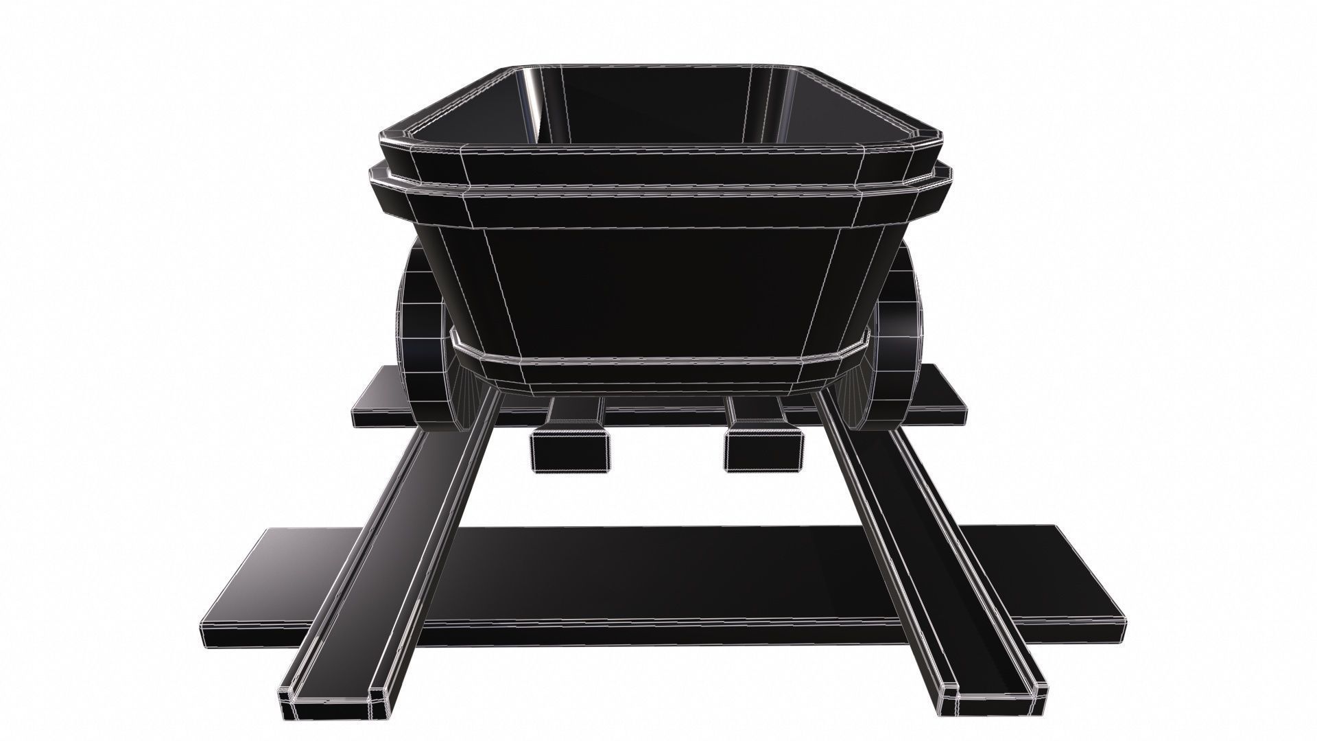 Stylized MineCart Free low-poly 3D model_15