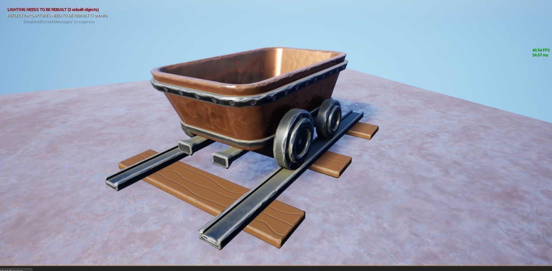 Stylized MineCart Free low-poly 3D model_8