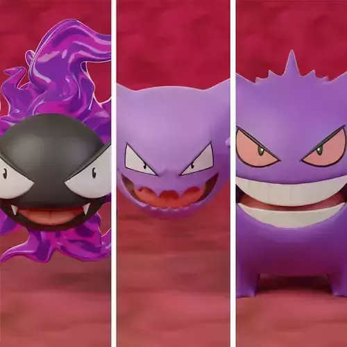 pokemon gastly evolution pack 3D print model