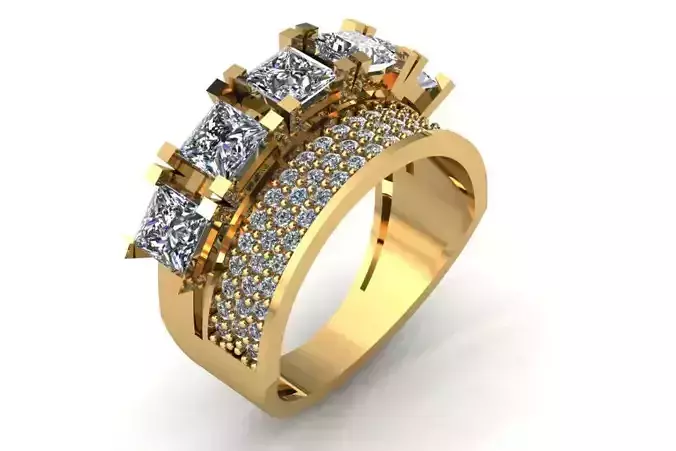 Twin princess diamond ring