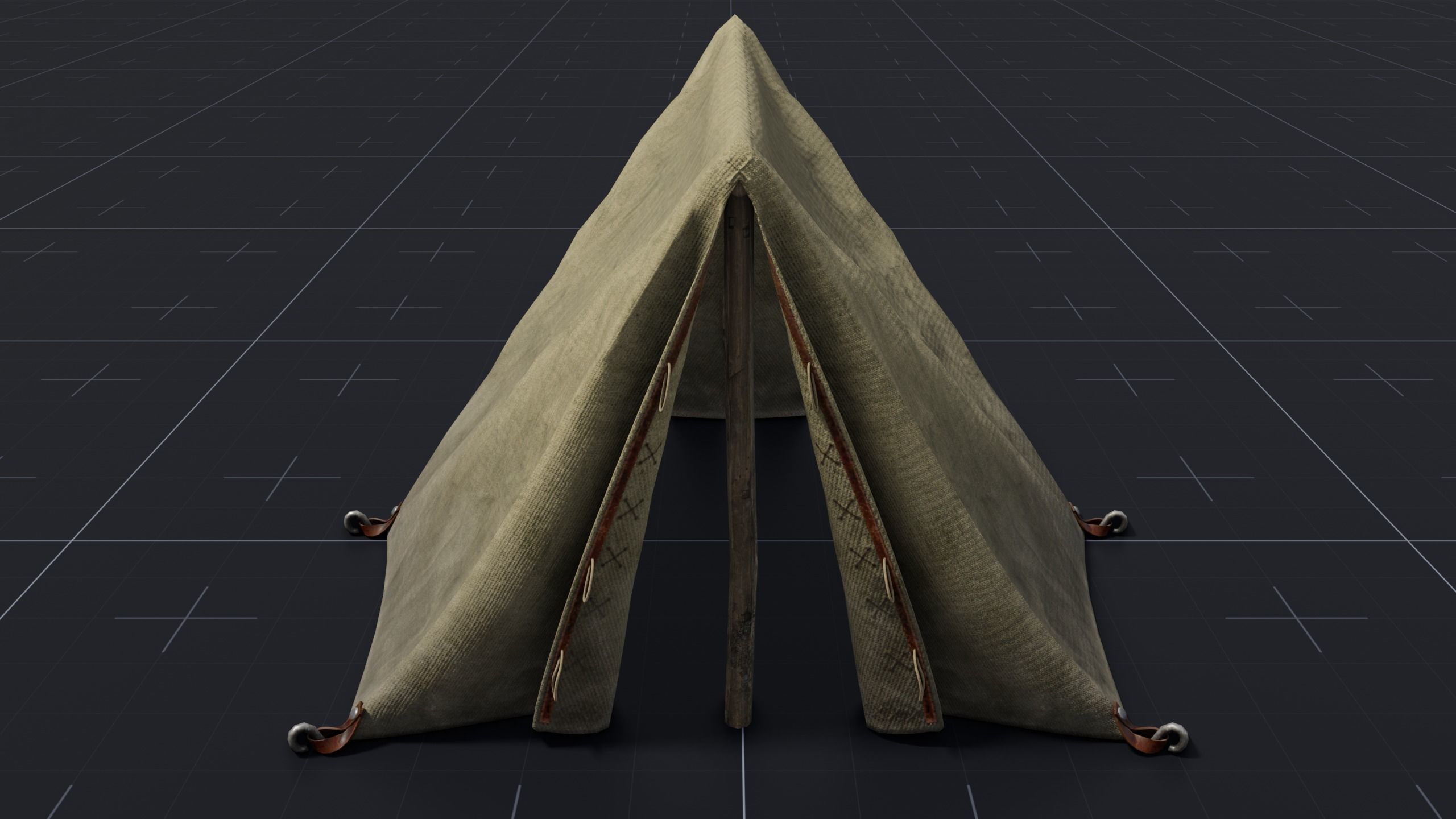 Camping Tent Low-poly 3D model_3