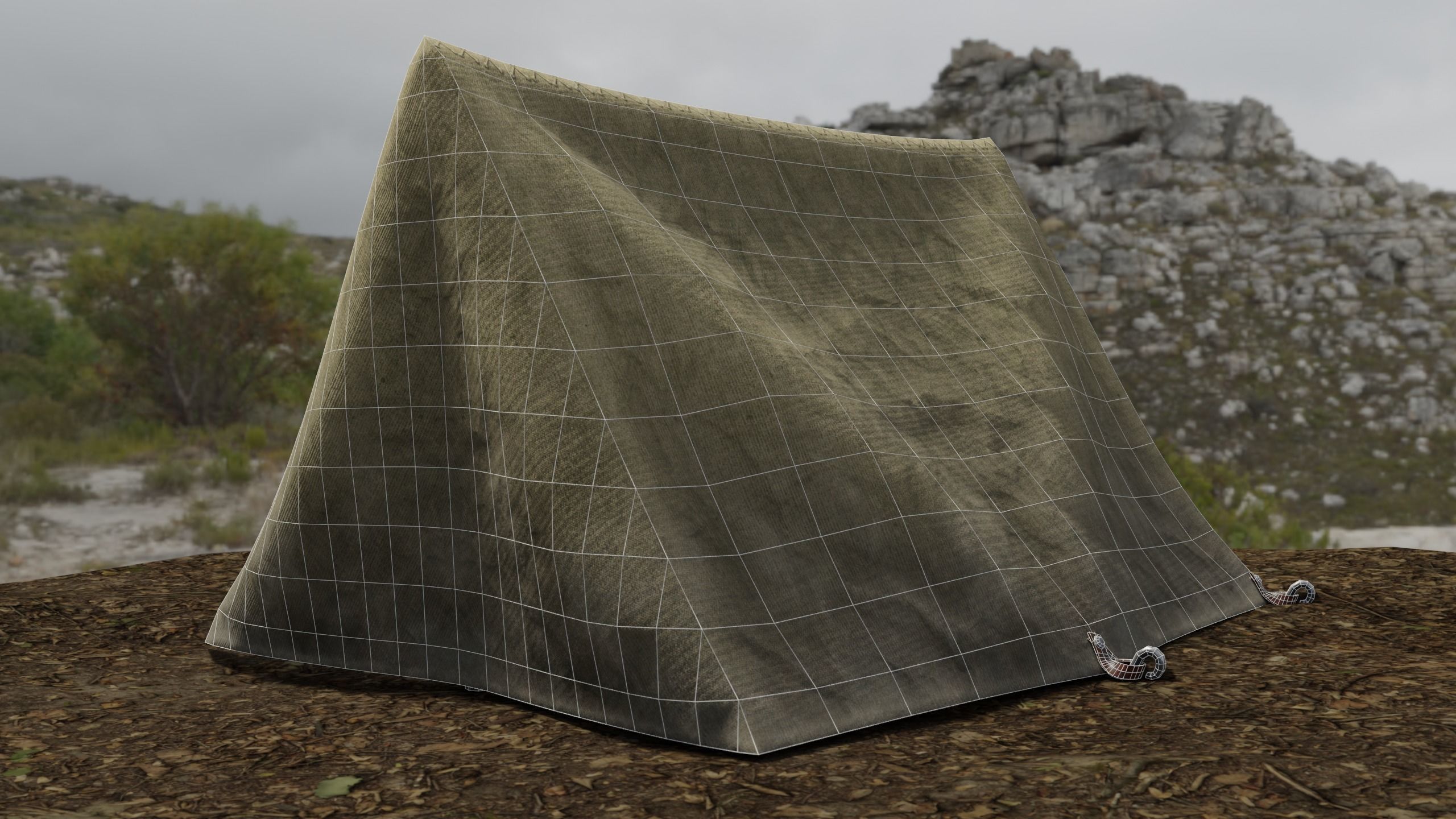 Camping Tent Low-poly 3D model_13