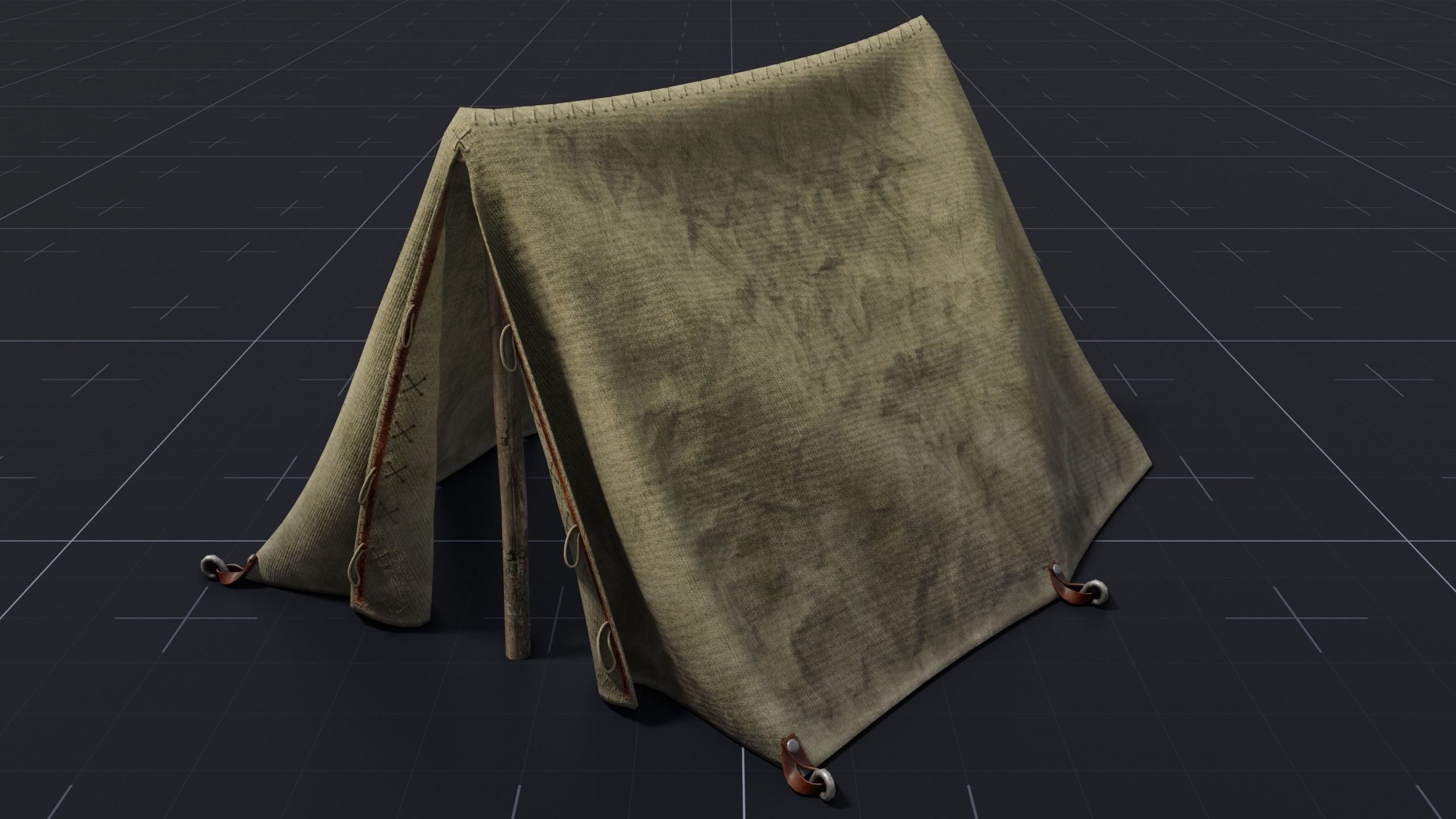 Camping Tent Low-poly 3D model_4