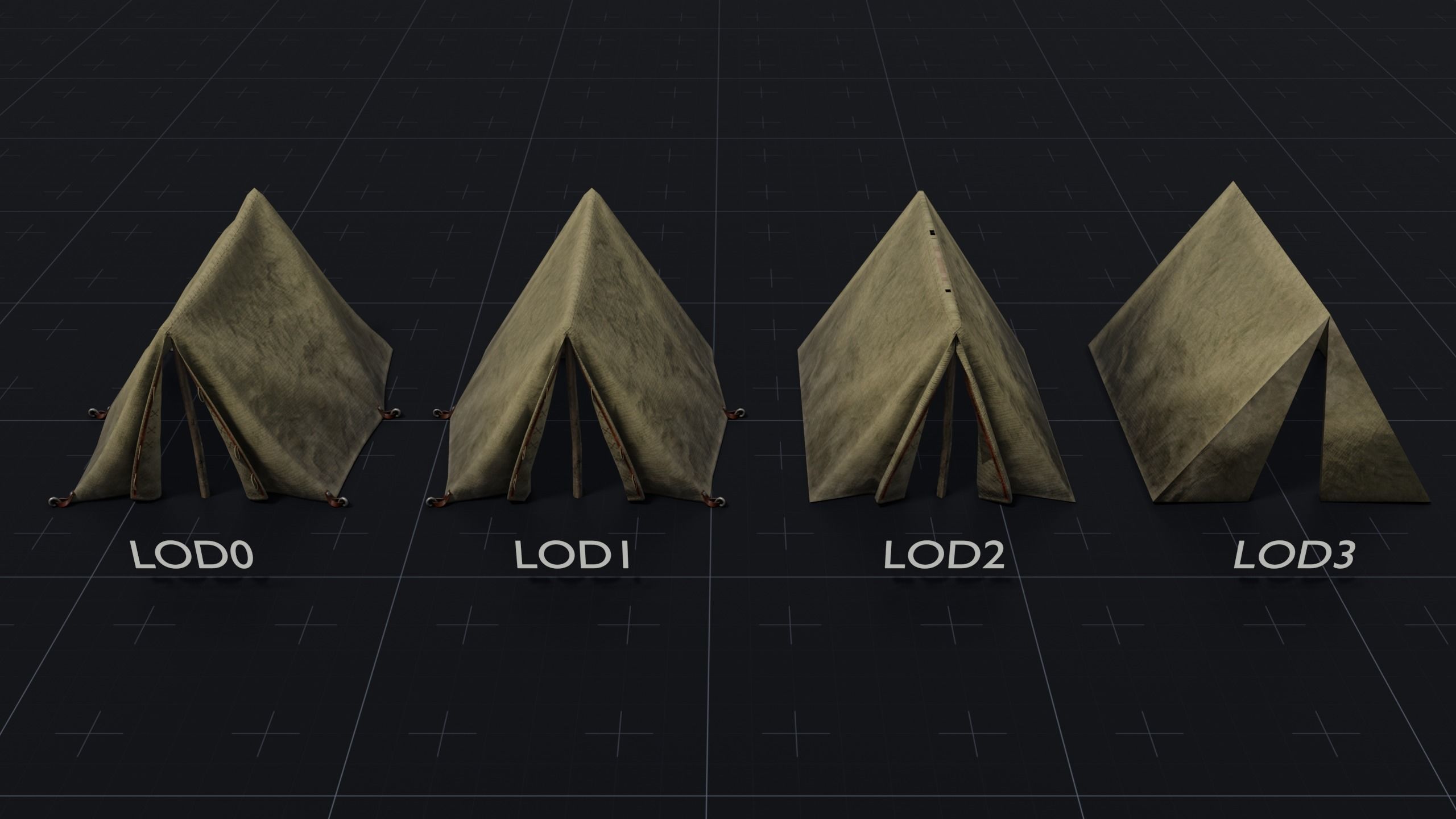 Camping Tent Low-poly 3D model_15