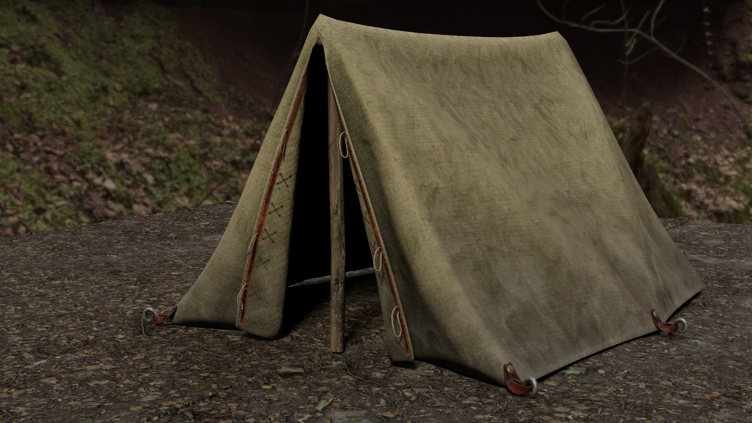 Camping Tent Low-poly 3D model_2