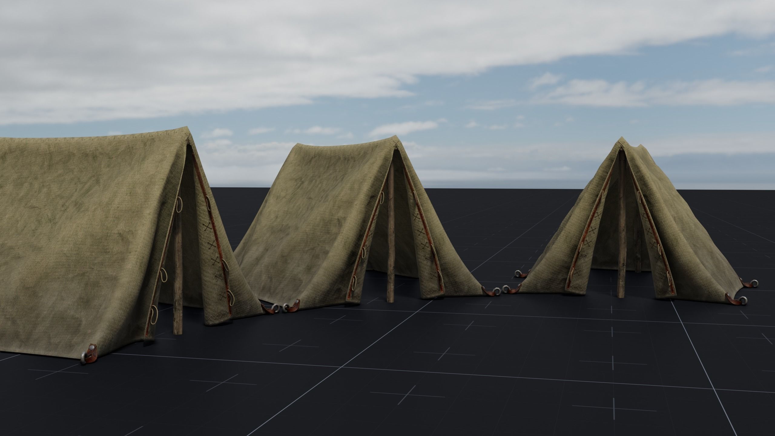Camping Tent Low-poly 3D model_11