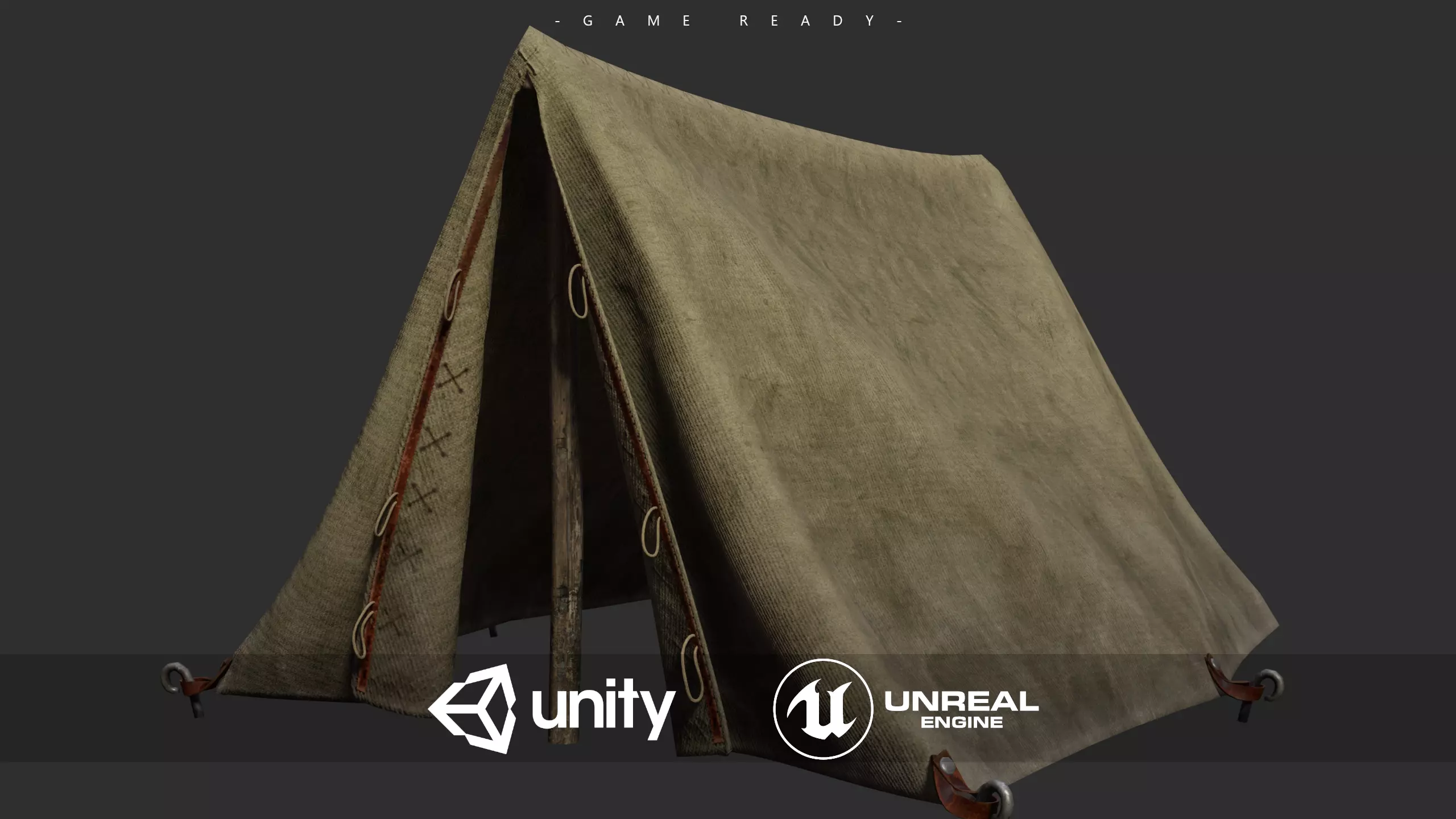 Camping Tent Low-poly 3D model_0