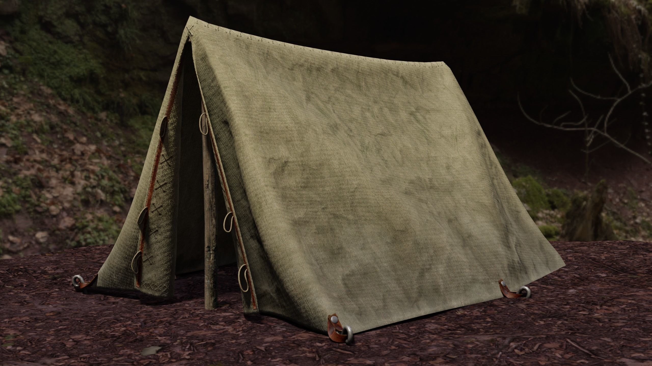 Camping Tent Low-poly 3D model_9