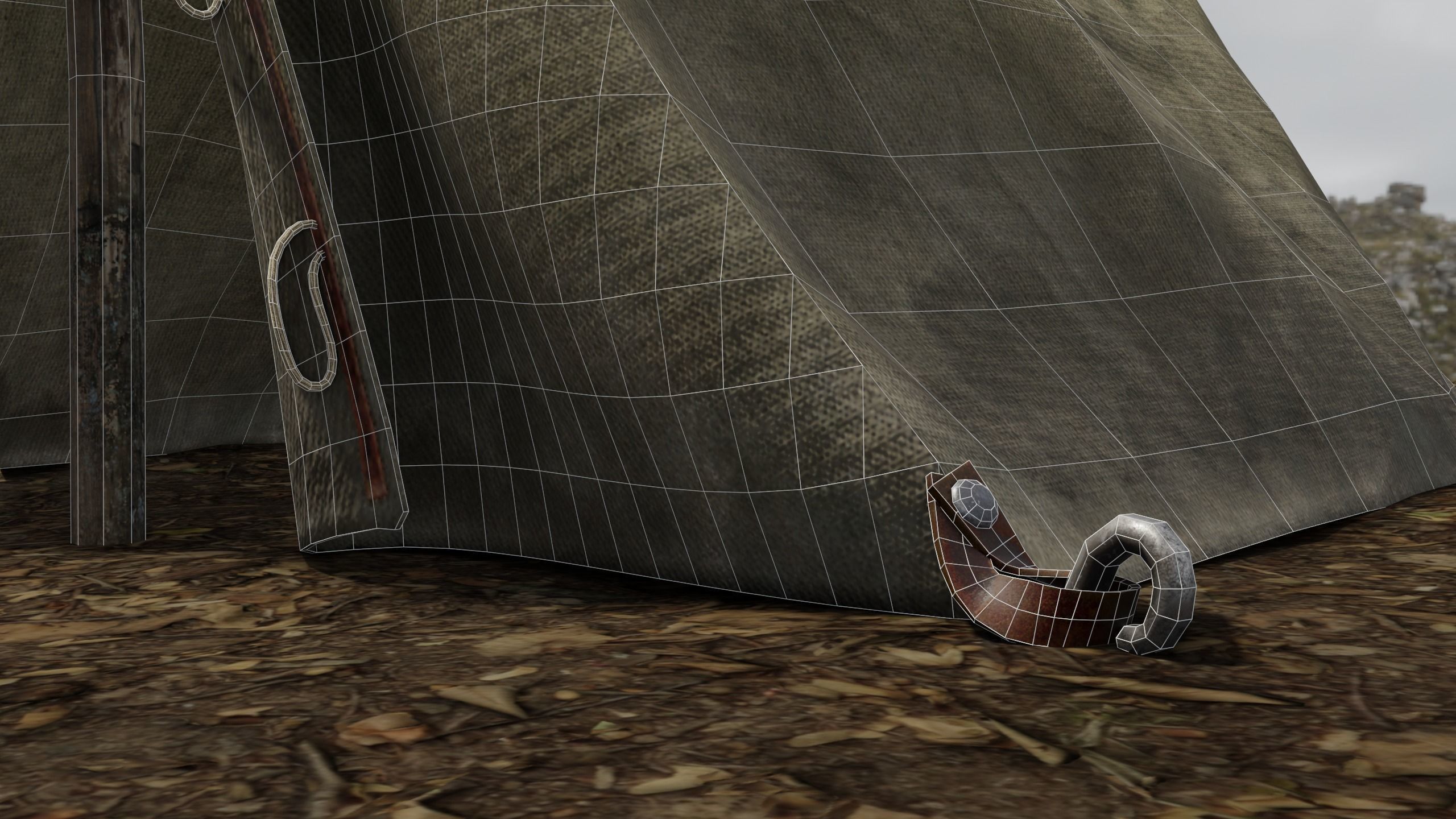 Camping Tent Low-poly 3D model_16